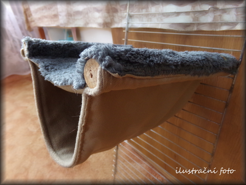 Dvojitá HAMAKA na šroubovací tyčky - šedá + bledě růžová, tlapky