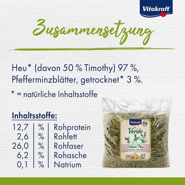 Vitakraft Vita Verde Bojínkové seno s mátou 500 g