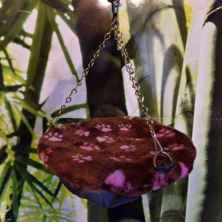 MISKA šedá + hnědé potahy s růžovými tlapkami