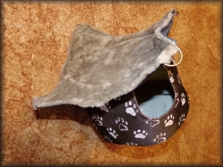 Válcový DOMEK s HAMAKOU tlapky + hnědošedá